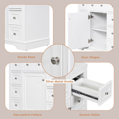 Modern Bathroom Vanity Base Only With 1 Cabinet And 6 Drawers