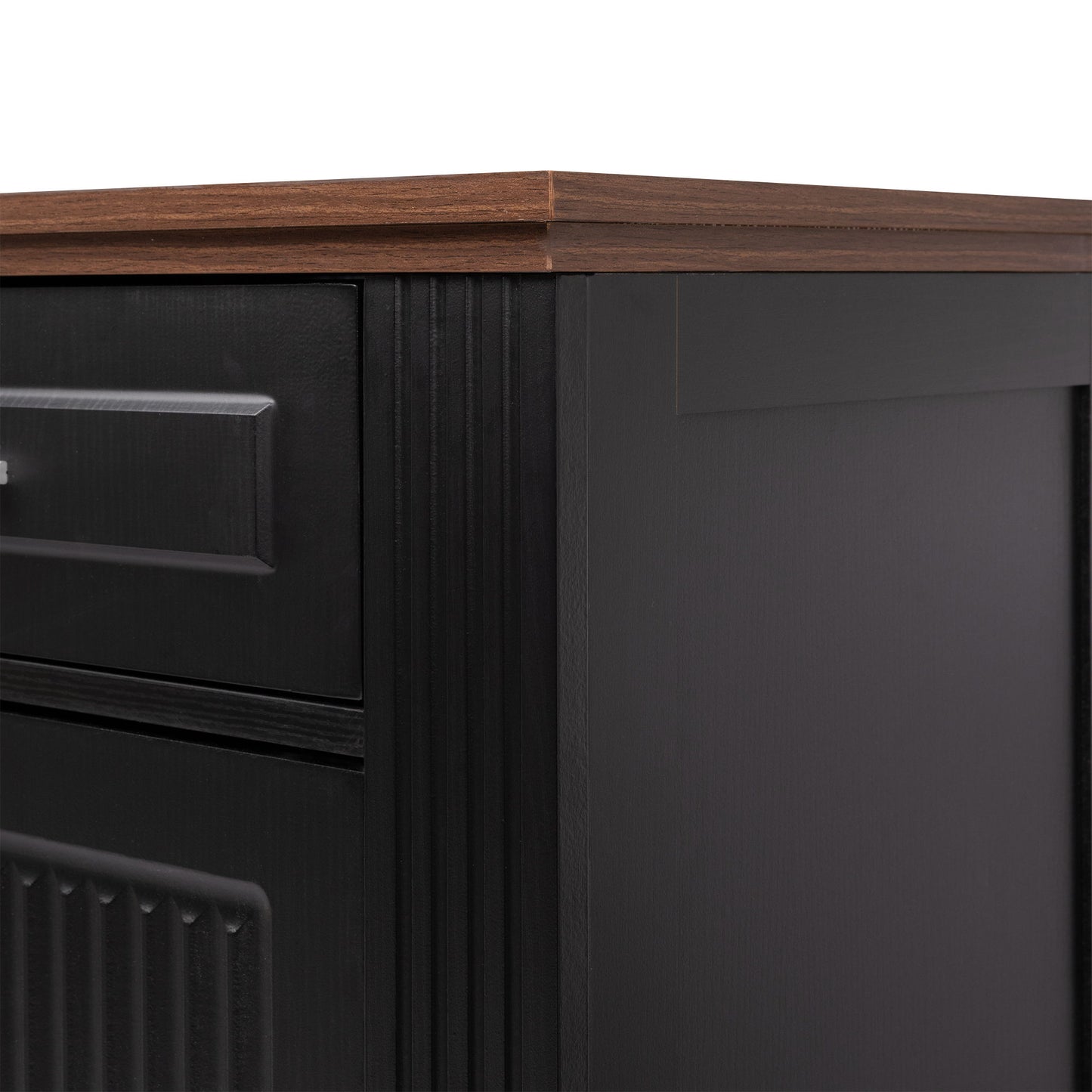 Fluted Sideboard Buffet Cabinet With 4 Doors And 3 Drawers
