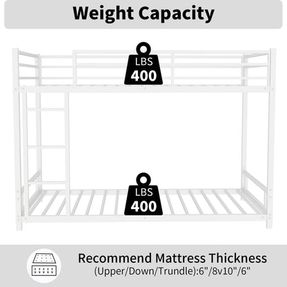 Bunk Bed With Noise Reduction And Safety Guardrail