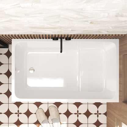 Gloss Freestanding Bathtub With Built In Seat