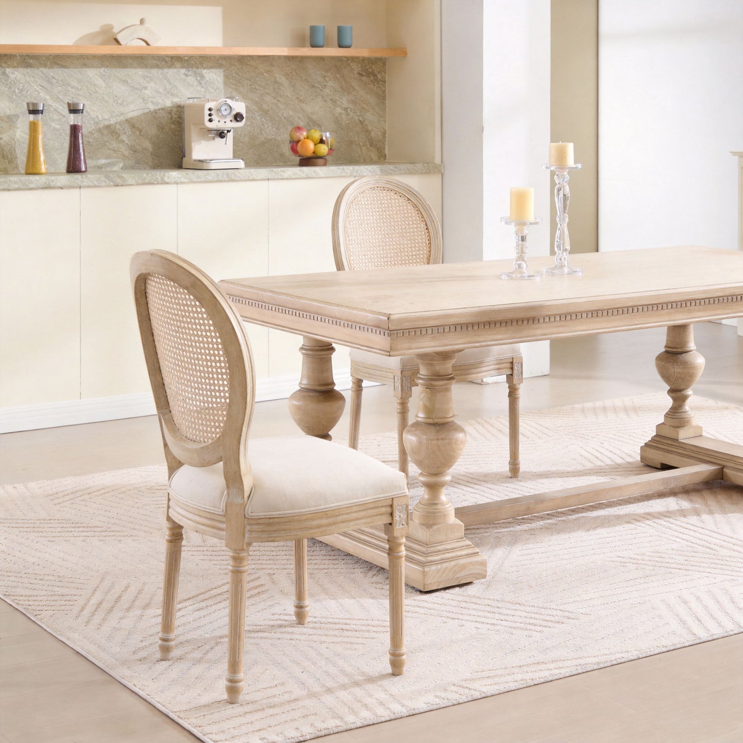 French Country Dining Chairs & Round Back (Set of 2)