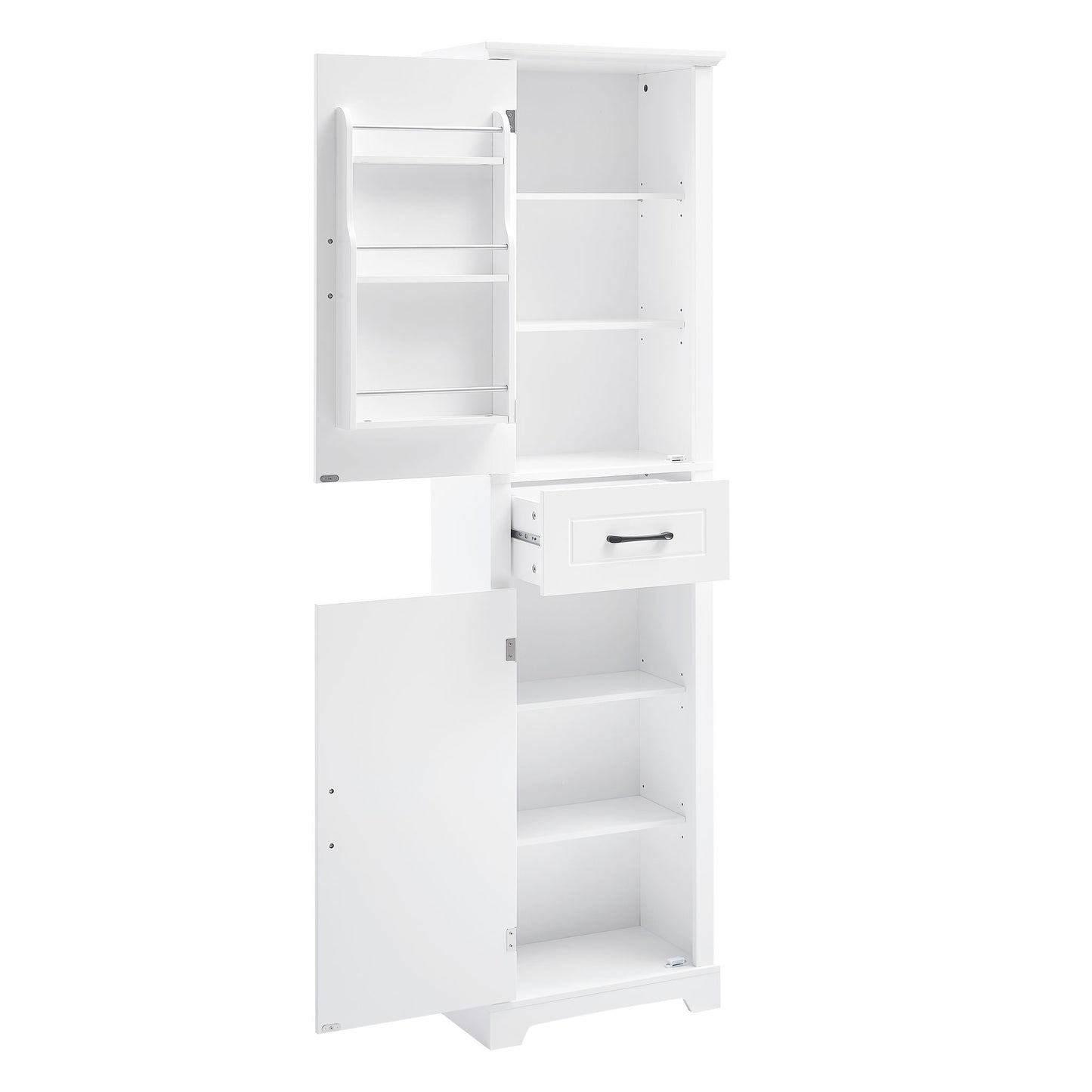 Tall Freestanding Bathroom Storage Cabinet With 2 Doors And Adjustable Shelves