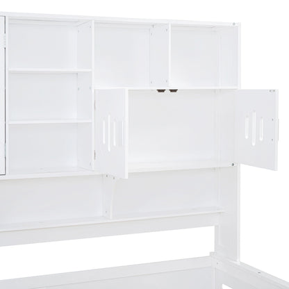 Daybed With All-In-One Cabinet And Shelf