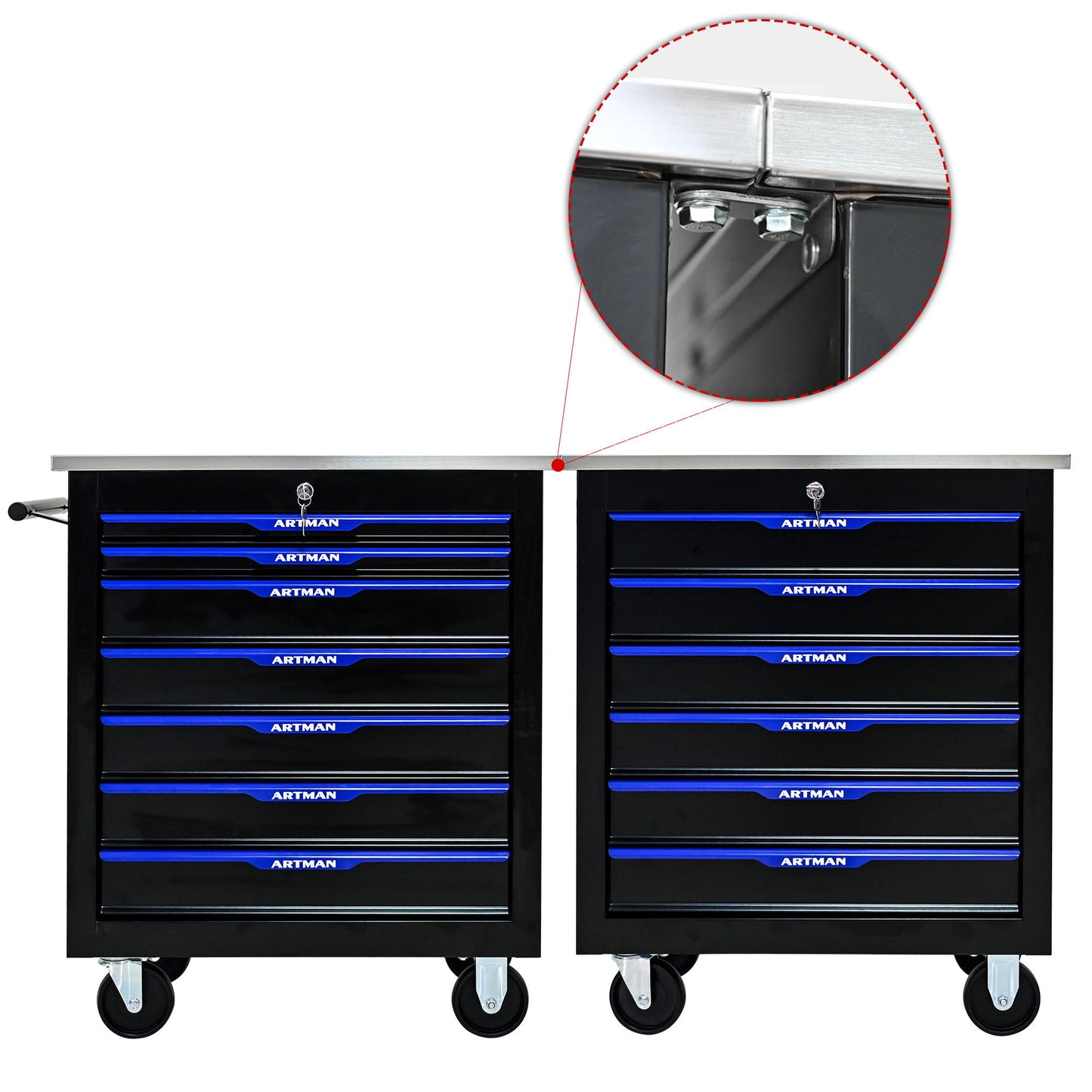 Drawer Multifunctional Tool Cart With Wheels