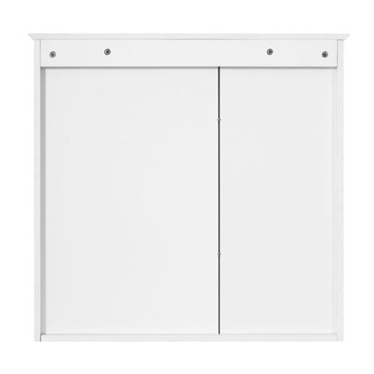 Wall Mounted Mirror Medicine Cabinet, Bathroom Storage With Doors And Open Shelves