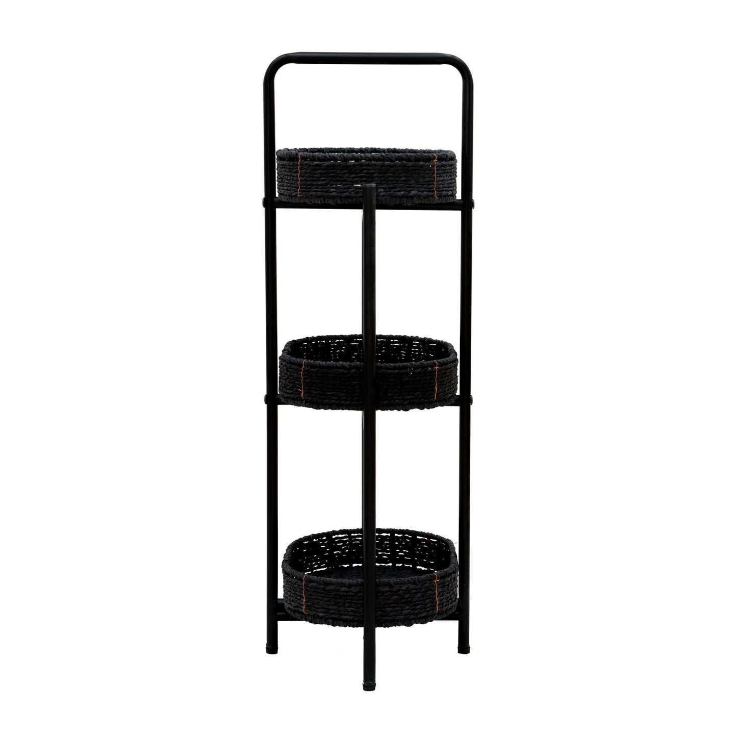 Modern 3 Tier Handwoven Side Table With Oval Organizer