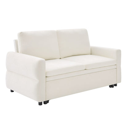 Convertible Sofa Bed Loveseat With Adjustable Backrest And USB Ports