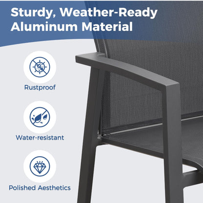 Patio Stackable Dining Chairs (Set of 4)