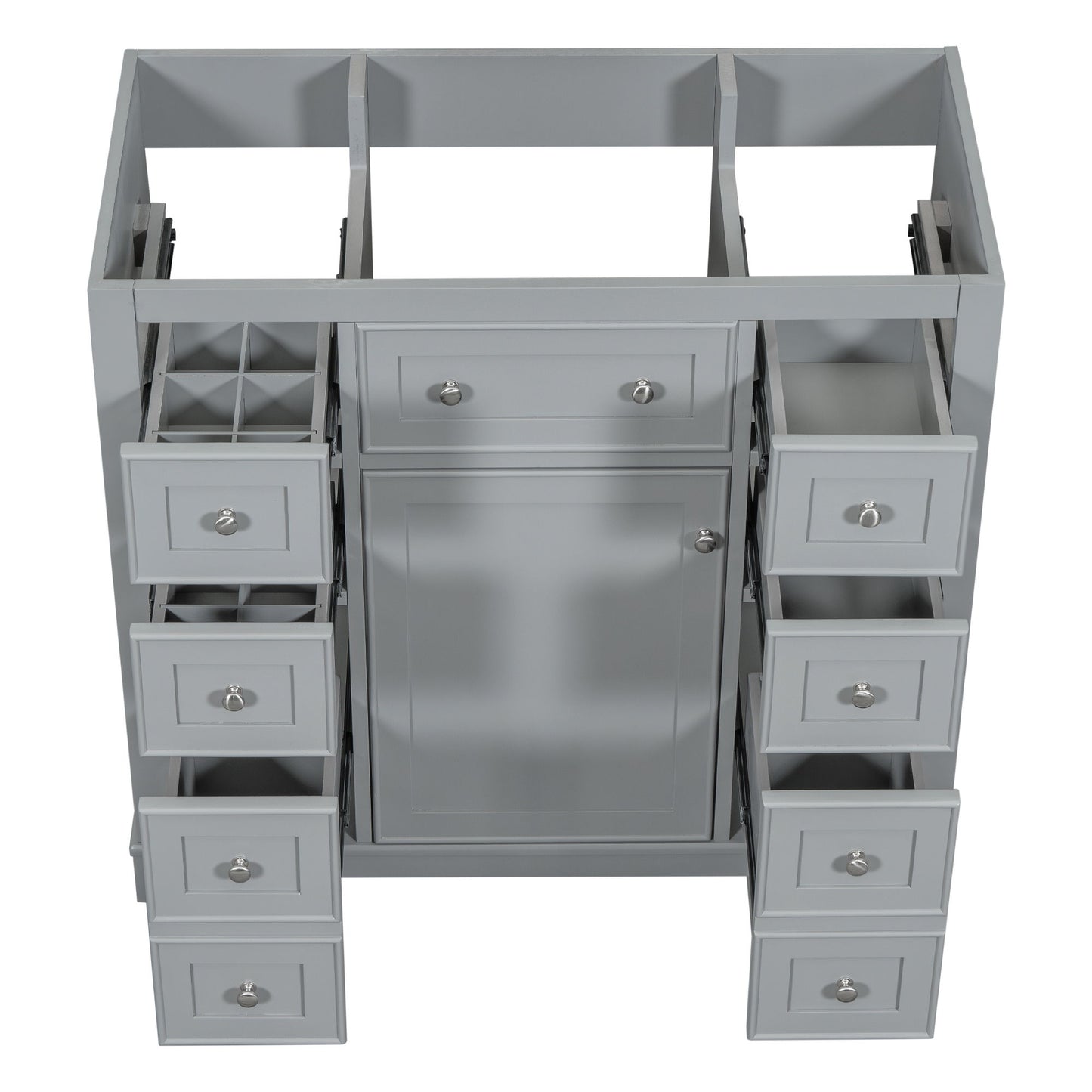 Modern Bathroom Vanity Base Only With 1 Cabinet And 6 Drawers