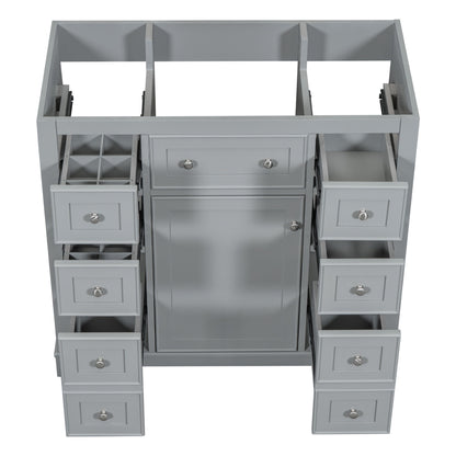 Modern Bathroom Vanity Base Only With 1 Cabinet And 6 Drawers