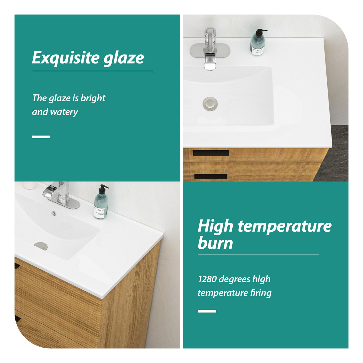 Premium Rectangular Vanity Top With Single Faucet Hole And Overflow