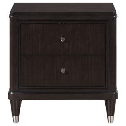Niguel - 2 Drawer Nightstand With Felt Lined Top Drawer - Brown