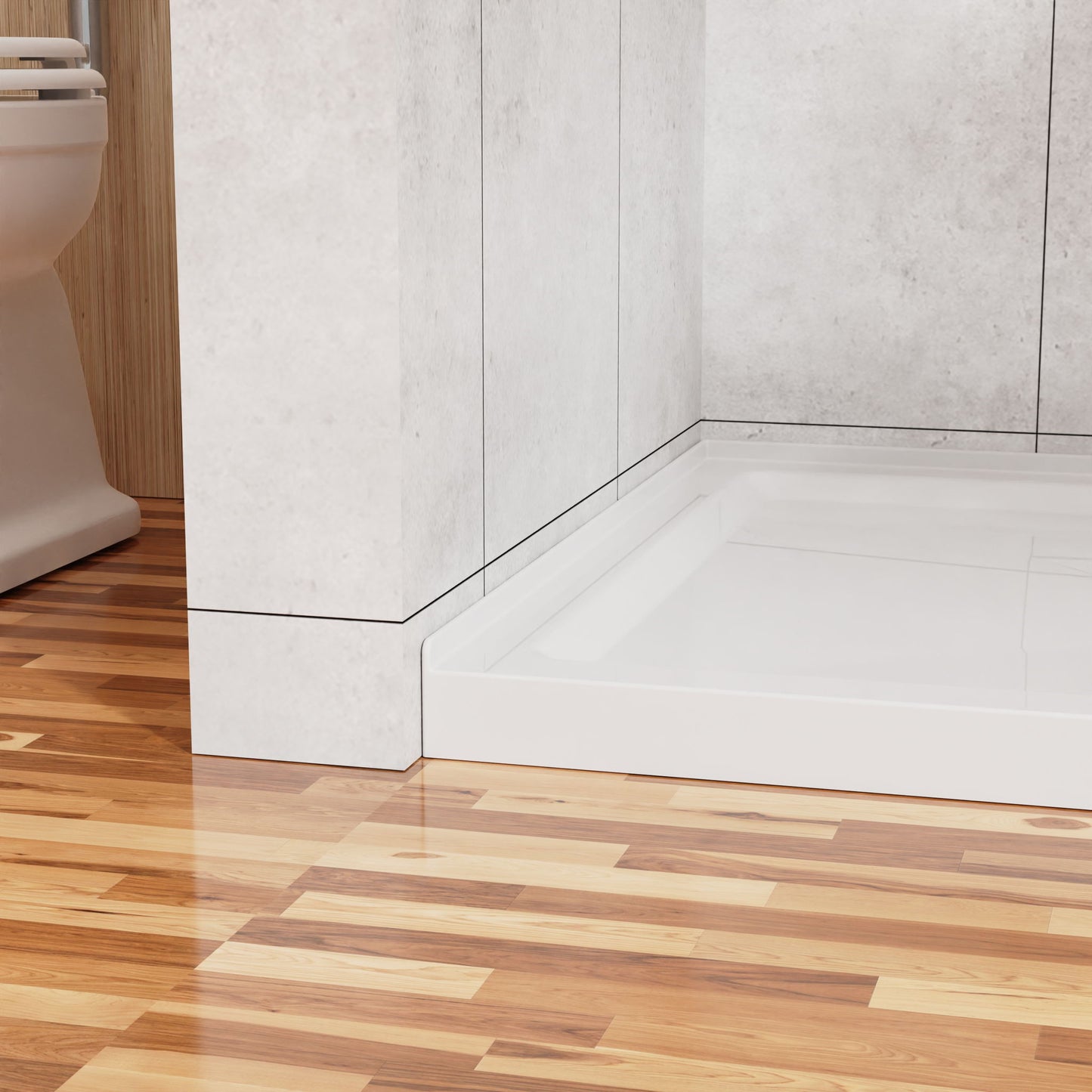 Shower Base Anti Slip Center Drain Single Threshold 32" X 48" - White