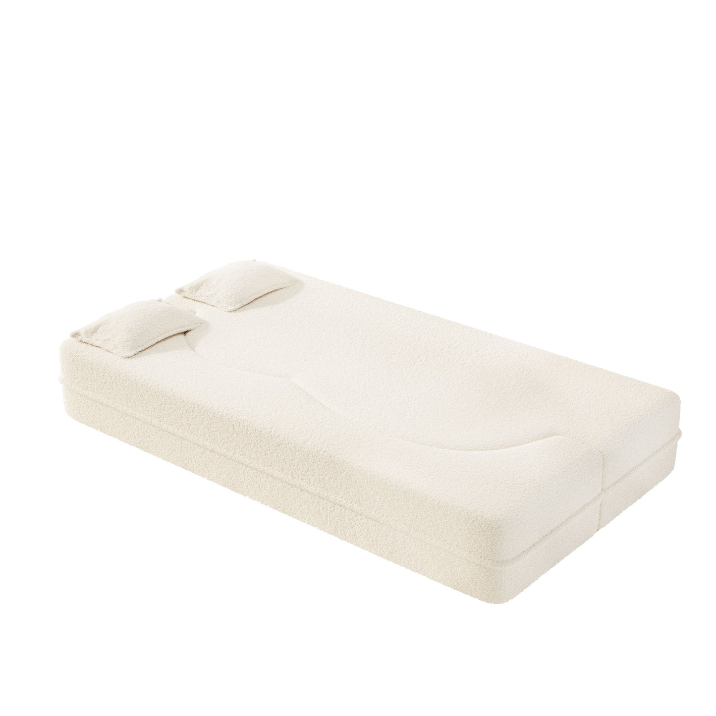 Modern Floor Sofa With 2 Pillows, Twin Size For Living Room