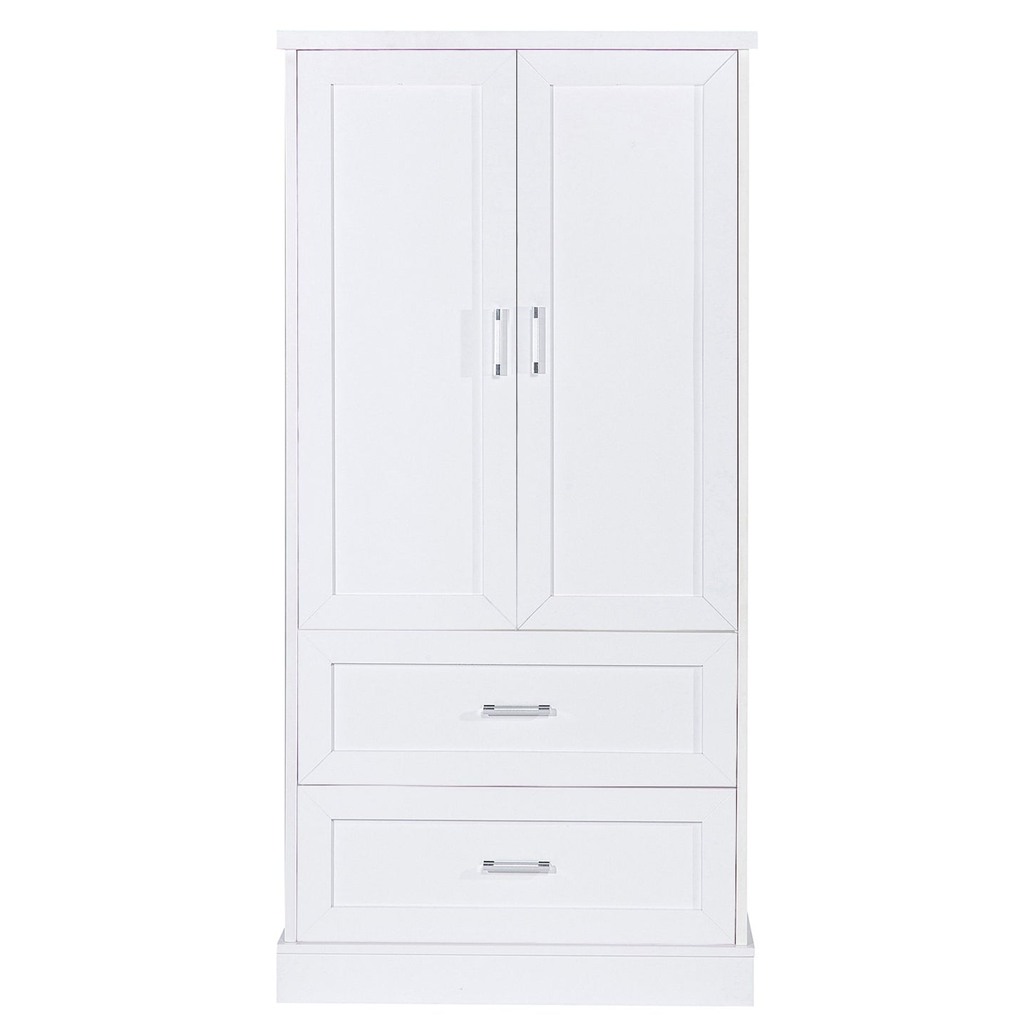 Tall Bathroom Storage Cabinet With 2 Doors And Drawers, Adjustable Shelf