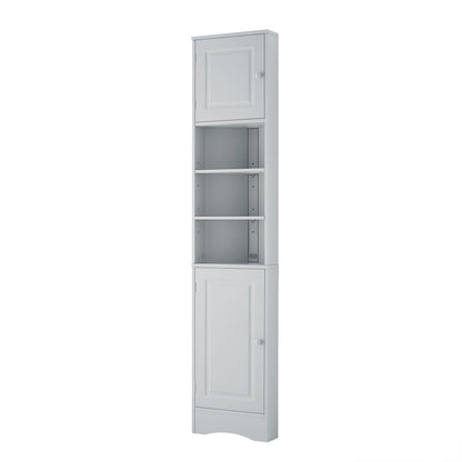 Multi Functional Corner Cabinet With Adjustable Shelves And 2 Doors