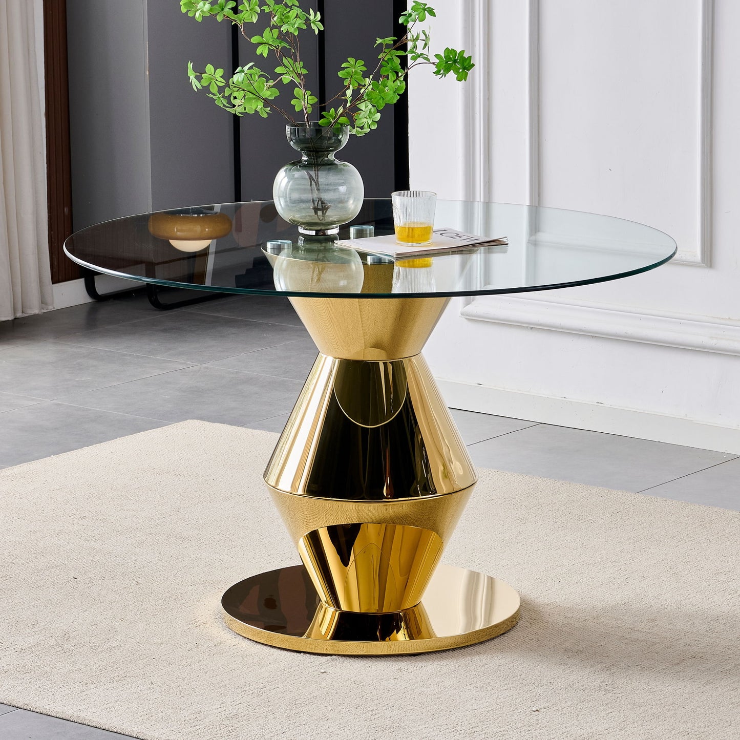 Round Dining Table - Gold