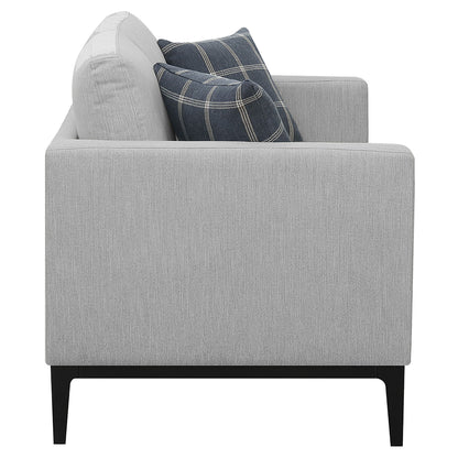Saba - Cushion Back Loveseat With Pillow Top Arms - Light Gray
