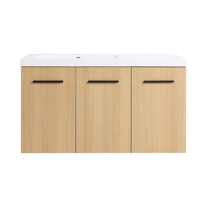 Wall Mounted Floating Bathroom Vanity With Sink, 3 Door Modular Cabinet