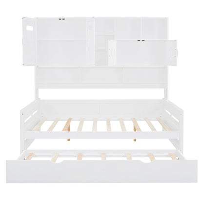 Daybed With All-In-One Cabinet And Shelf