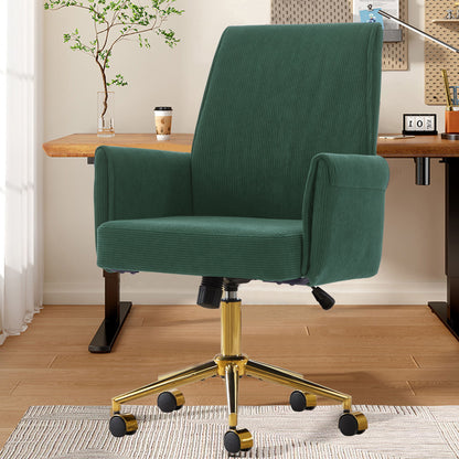 Ergonomic Mid-Back Office Chair With Gold Base