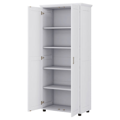 Storage Cabinet With Adjustable Shelves, 2 Doors, Rectangle Design For Bathroom