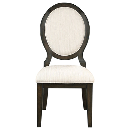 Fulton - 5 Piece Dining Table Set With Upholstered Chairs - Dark Brown