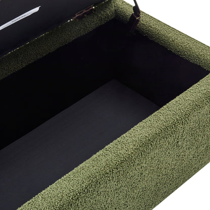 Storage Ottoman With Flip Top Lid - Retro Green