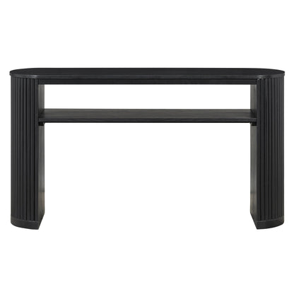 Console Table With Fluted Legs, Open Shelf