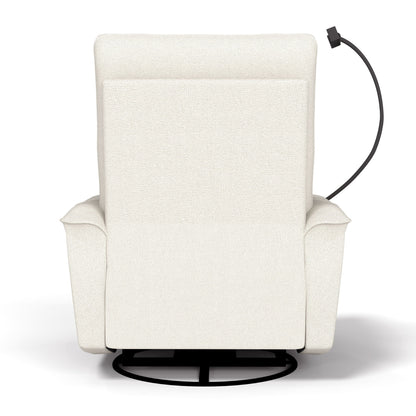 270° Power Swivel Rocker Recliner Chair With Phone Holder, Electric Glider Reclining Sofa With USB Ports For Living Room Bedroom - Beige
