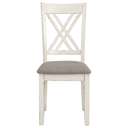 Ebers - 7 Dining Set With 2 Tone Upholstered Chairs - Vanilla White