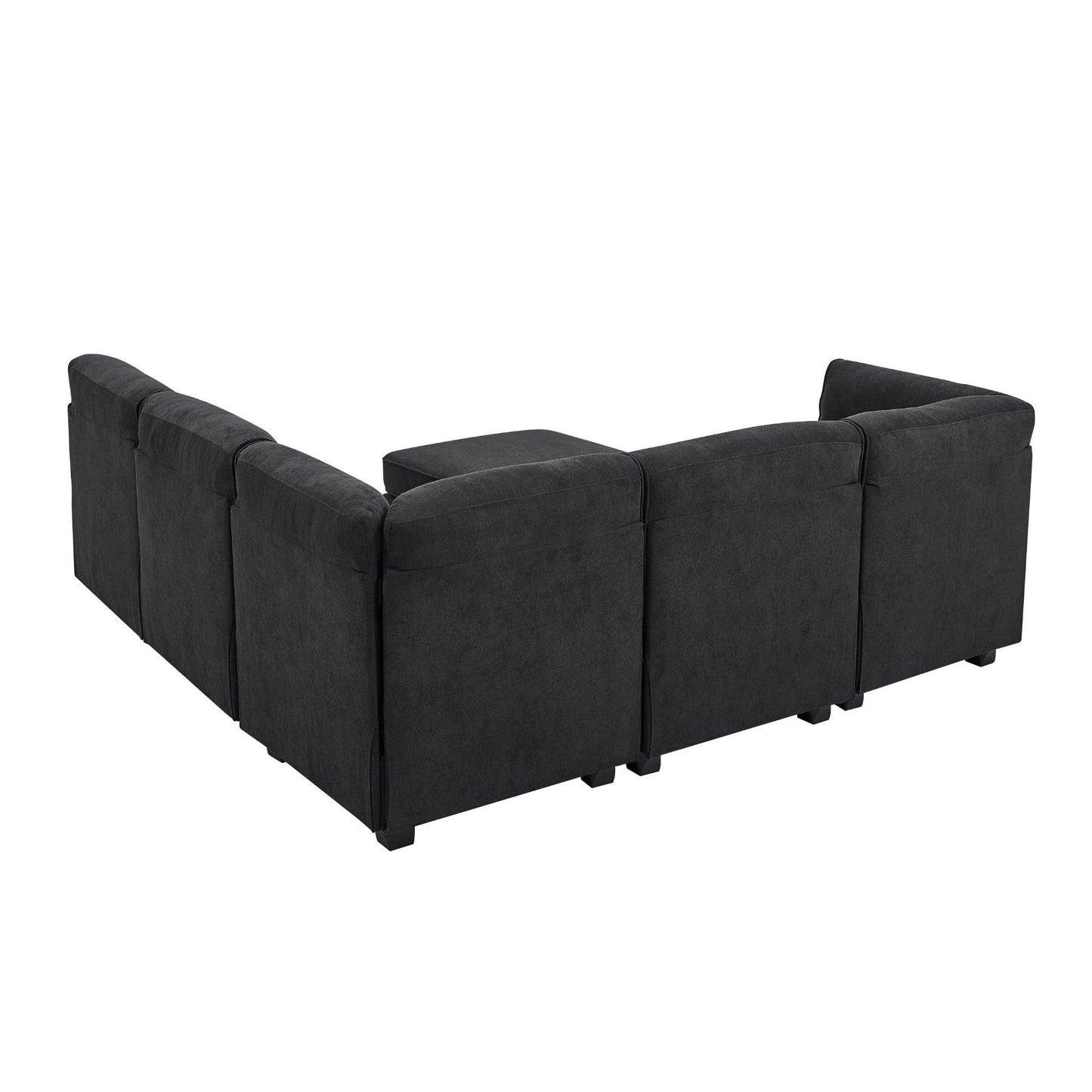 Upholstered Modular Sectional - Black
