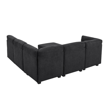 Upholstered Modular Sectional - Black