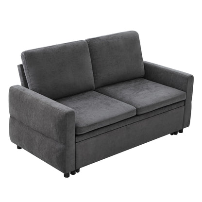 Convertible Sofa Bed Loveseat With Adjustable Backrest And USB Ports