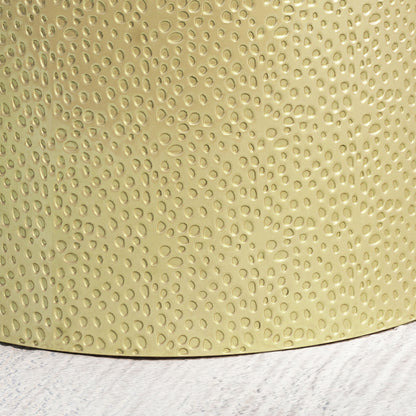 Modern Round Accent Table With Hammered Surface