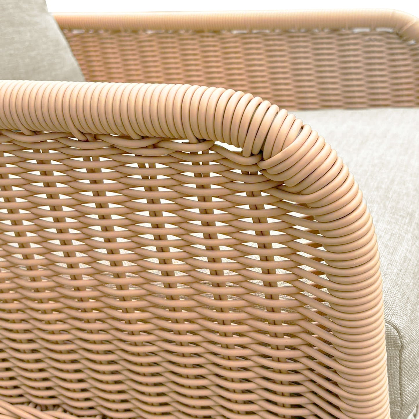Contemporary Minimalist Wicker Rocking Chair With Soft Cushions