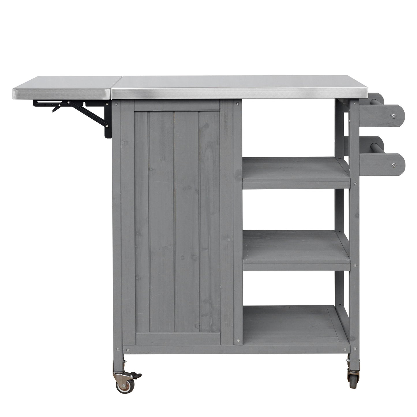 Foldable Outdoor Kitchen Island With Storage Cabinet