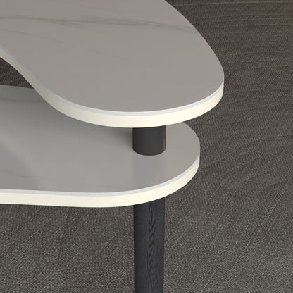 Rotatable Cocktail Table With Solid Legs, 360 Degree Rotating