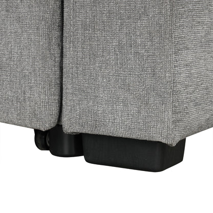 Sectional Sofa Convertible Pull-Out Bed With Storage Ottoman & USB Ports