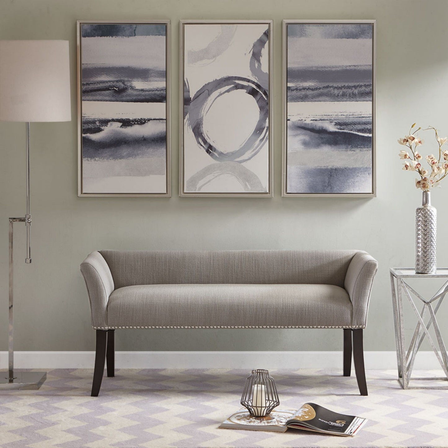 Elegant Design Bench Upholstery, Solid Wood Frame