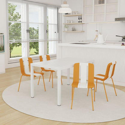 Modern Striped Blocking Single Chairs, Waterproof And Fade Resistant (Set of 4)
