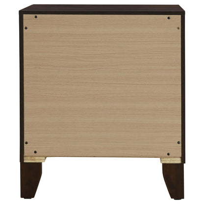 Anza - 2 Drawer Nightstand Bedside Table With Smooth Storage - Walnut