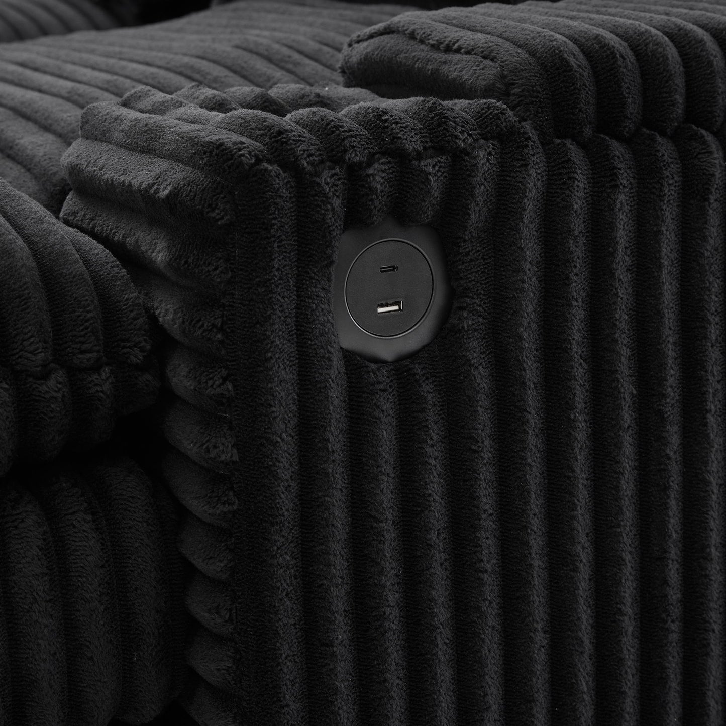 Convertible Loveseat Sofa With Storage, USB Ports, Cup Holders