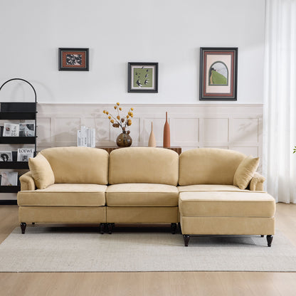 Cloud Sofa With Removable Ruffled Skirt With Ottoman And Flared Arms