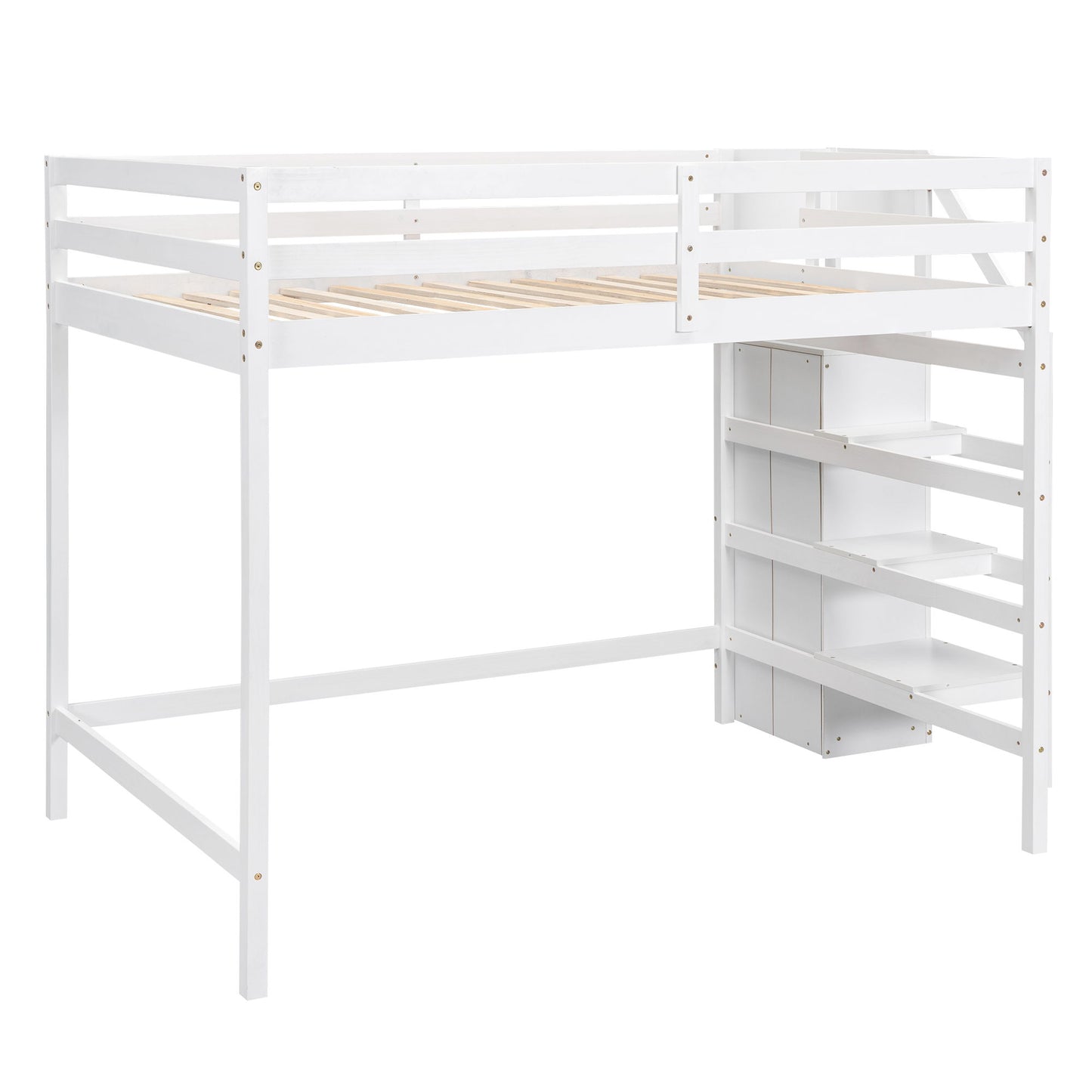 Loft Bed With Built In Storage Wardrobe And Staircase