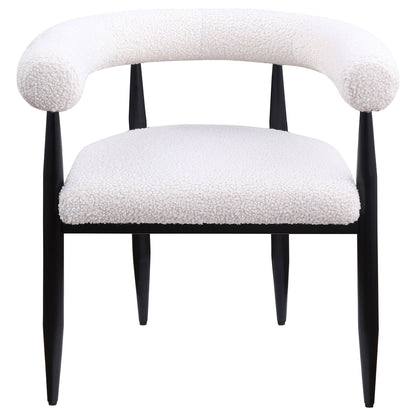 Notting - Upholstered Dining Arm Chair (Set of 2) In And Open C Shaped Backrest - Cream
