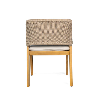 7 Piece Outdoor Dining Set With Table And 6 Chairs - Beige / Brown Mix / Light Teak / Teak
