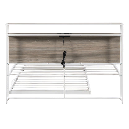 Platform Bed Frame With Trundle, USB Ports And Slat Support, No Box Spring Needed