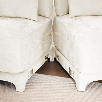 Stylish Sofa With Ottoman And Lumbar Pillows, Ergonomic Design
