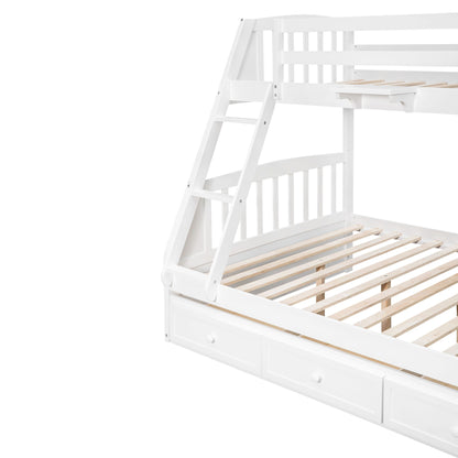 Bunk Bed With Drawers, Ladder And Storage Staircase